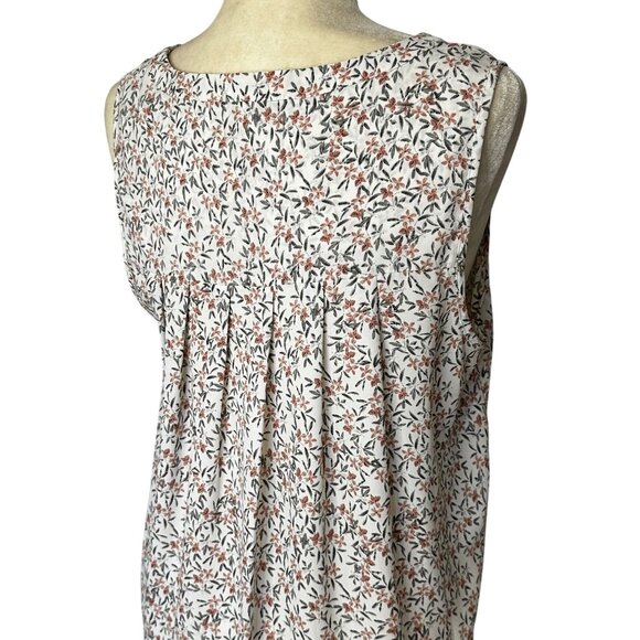 Anthropologie Pleione Top Medium Floral Oversized Sleeveless Career Blouse - Picture 3 of 9